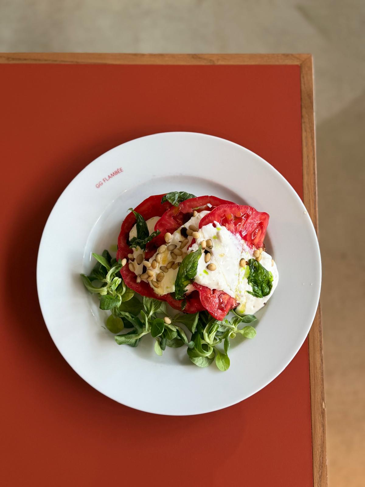 Burrata on Toast at GG Flambée